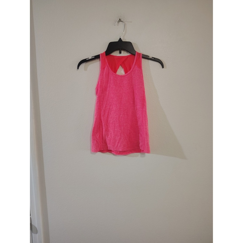 Old Navy Active Go-Dry Tank Top Womens Medium Pink Heathered Twist Back Mesh M